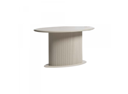 Table en bois moderne Table de salle à manger Table à manger Table ovale Bois Beige 140 cm