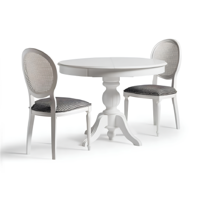 Table ronde de salle à manger Table de salle à manger extensible Table en bois Table blanche