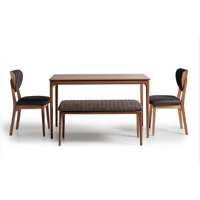 Table de salle à manger classique Table de salle à manger Marron Bois Table en bois Table 130 cm