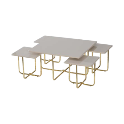Tables d'appoint complètes Tables d'appoint Tables de canapé 5 tables basses Beige