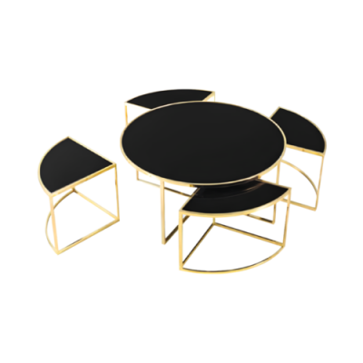 Tables basses Tables d'appoint Tables d'appoint Tables de canapé 5 pièces Noir