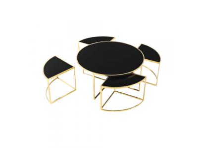 Tables basses Tables d'appoint Tables d'appoint Tables de canapé 5 pièces Noir