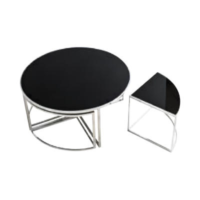 Noir Complet e Tables de café Tables Tables d'appoint Tables de canapé 5 pièces