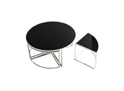 Noir Complet e Tables de café Tables Tables d'appoint Tables de canapé 5 pièces