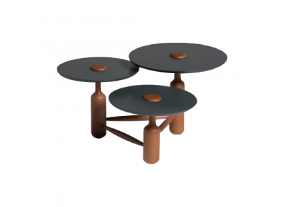 Complet Table à café Table basse Table basse Table d'appoint Bois Brun
