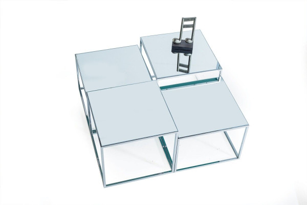 Table basse en argent Table basse Table d'appoint Table de canapé Table de salon