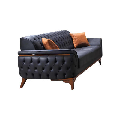 Designer en cuir Chesterfield Trois places Fauteuil élégant