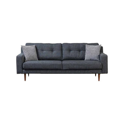 Ensemble salon gris luxueux 2x canapés en textile fauteuil rembourré design