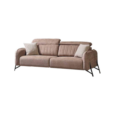 Ensemble de canapé de salon beige avec designer 2 fauteuils en tissu 3 places 3 pièces.