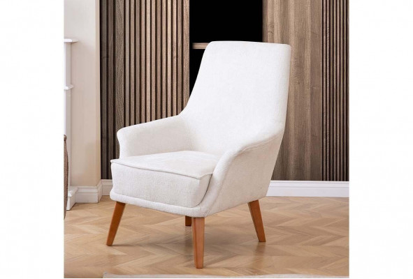 Salle de séjour Canapé beige trois places Ensemble de luxe composé d'un fauteuil blanc une place