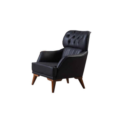 Suite Orange-Noir Chesterfield luxueuse Ensemble de fauteuils trois places 2 pièces