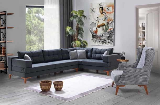 Siège moderne pour une personne à carreaux gris pour salon de luxe