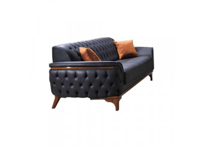 Luxueux canapé Chesterfield bleu moderne 3 places de luxe