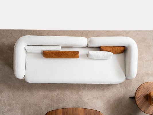 Design moderne Rembourrage blanc Siège Canapé 3 places Canapé Canapés Tissu Textile