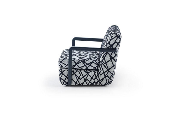 Fauteuil de salon noir et gris designer 1 place fauteuil lounge de luxe
