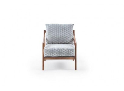 Salle de séjour Fauteuil en bois blanc Cadre en tissu de roubster Elégant fauteuil 1 place