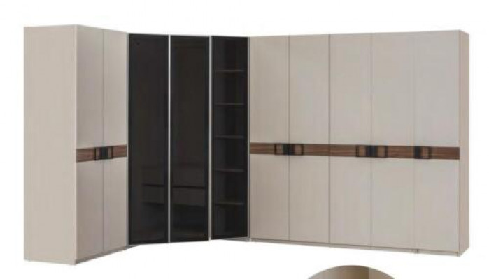 Meuble d'angle blanc moderne Armoire étagère designer Armoire en bois Meuble de luxe