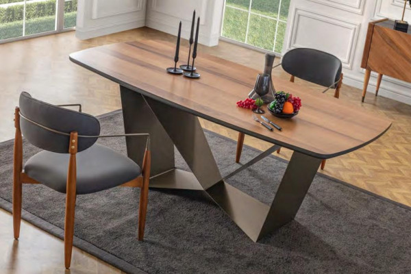 Ensemble salle à manger élégant, table à manger design, 4 chaises rembourrées, buffet