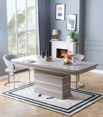 Table 6 chaises Buffet Miroir Ensemble de salle à manger de 9 pièces Suite de groupe