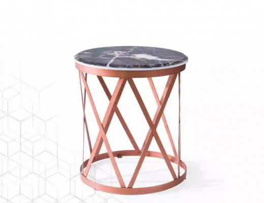 Table d'appoint de salon de luxe, mobilier de luxe, table design marron neuve.