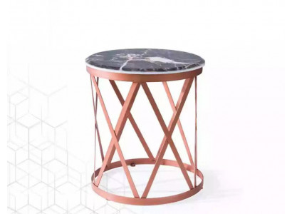 Table d'appoint de salon de luxe, mobilier de luxe, table design marron neuve.