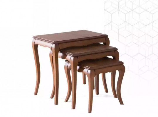 Table d'appoint 3x brun Mobilier de salon Matériau acier inoxydable Design nouveau