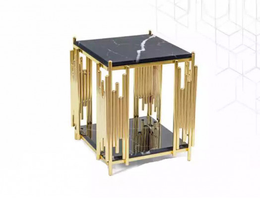 Table d'appoint Salon Meubles Matériau acier inoxydable noir Design