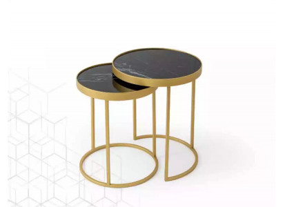 Table d'appoint dorée Matériel de mobilier de salon en acier inoxydable Design nouveau