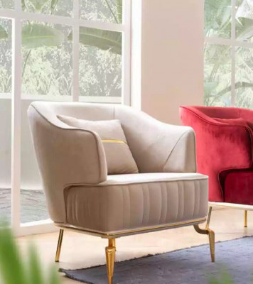 Salon Fauteuil Mobilier Fauteuil pivotant 1 place Moderne Rouge Design Textile