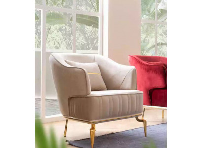 Salon Fauteuil Mobilier Fauteuil pivotant 1 place Moderne Rouge Design Textile