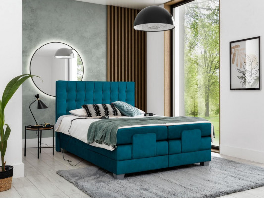 Chambre Lit Lit Rembourré Moderne Bleu Lit Double Design Textile Luxe