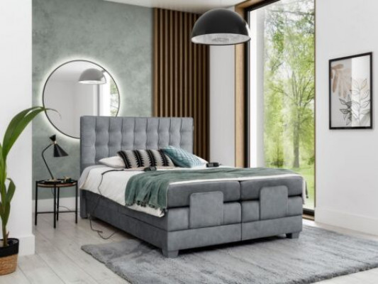Lit double gris moderne 160x200cm Design de chambre Mobilier moderne