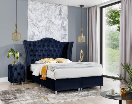 Ensemble chambre à coucher Lit 2x Tables de chevet 3pcs. Mobilier de luxe Design complet