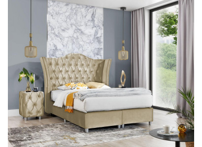 Chambre de luxe Lit rembourré 2x Tables de chevet Ensemble de lit 3 pièces Ameublement design