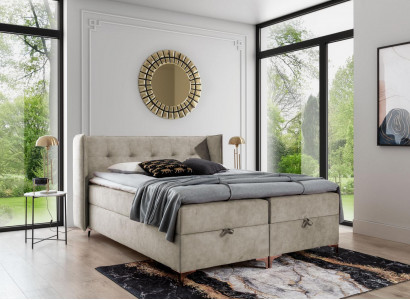 Ameublement Chambre Lit rembourré Lit sommier à ressorts de luxe double mobilier design