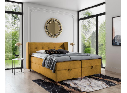 Lit 160x200cm Mobilier de luxe Design Chambre à coucher Lit à sommier tapissier double nouveau