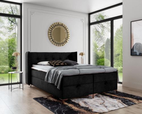 Designer de chambre à coucher Mobilier Lit double Bois Meubles rembourrés Lit boxspring de luxe