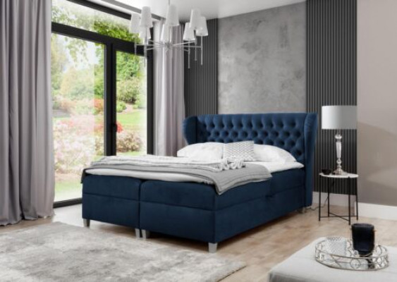 Lit sommier tapissier de luxe Chambre à coucher Lit Moderne 160x200cm Bois
