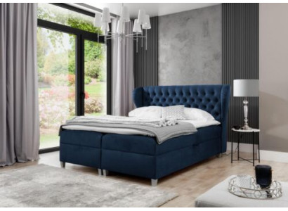 Lit sommier tapissier de luxe Chambre à coucher Lit Moderne 160x200cm Bois