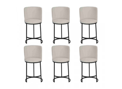 Tabouret de bar 6x chaise de bar élégante Mobilier de bar Tabouret design pieds en acier neuf