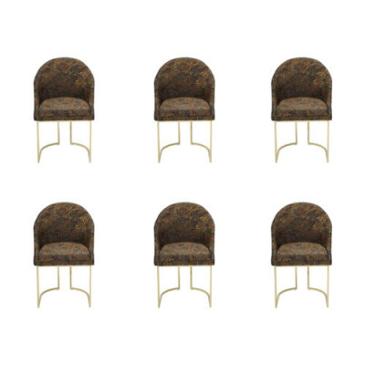 Chaises de salle à manger modernes Salon luxueux Multicolore 6 chaises Métal neuf