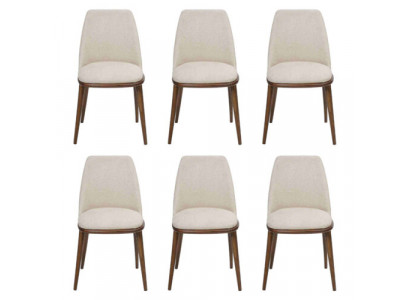Salle à manger moderne blanche 6x chaises Mobilier en bois Chaises Design de luxe Ameublement