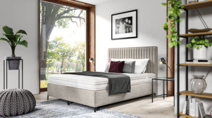 Lit double Chambre de designer Lit boxspring de luxe Mobilier de style moderne