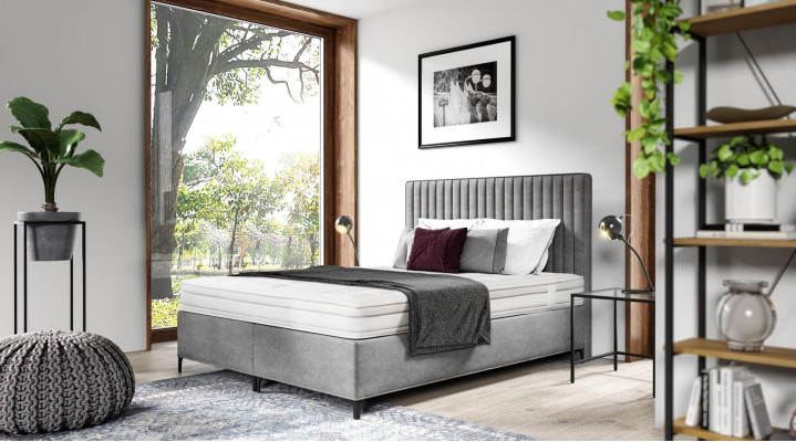 Ameublement Literie Textile Luxe Design Lit Boxspring Chambre Bois Double