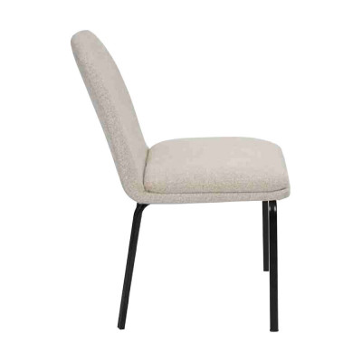 Groupe de chaises Suite 4x Ensemble de chaises Tissu Rembourrage Siège en acier inoxydable Salle à manger neuf