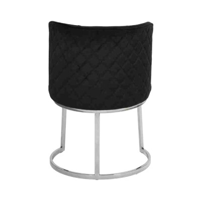 Chaises de salle à manger modernes 4x designer noir avec pieds en acier inoxydable