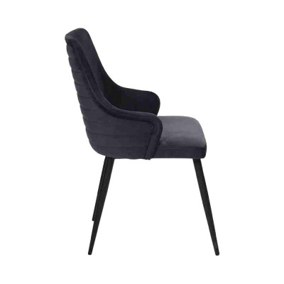 Chaises de concepteur noires modernes 4x de salle à manger de luxe Meubles monoplaces