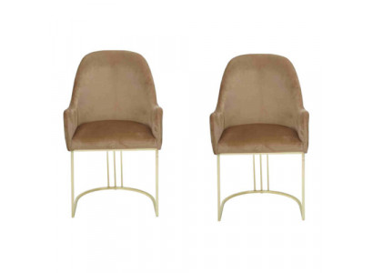 Chaise dorée Design de salle à manger Chaises Textile Meubles de luxe Fauteuil nouveau