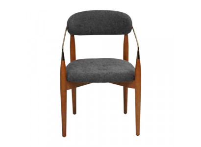 Salle à manger chaise Gris 2x Chaises avec Accoudoirs Rembourrage Ameublement Mobilier de Luxe