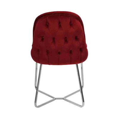 Chaise de salle à manger rouge Chaise de cuisine de designer Fauteuil en acier inoxydable luxueux